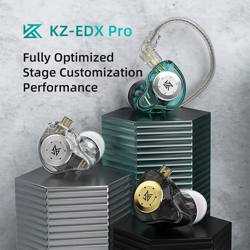 EDX PRO Dynamic Earphones HIFI Bass Earbuds in Ear Monitor Sport Noise Cancelling Headset