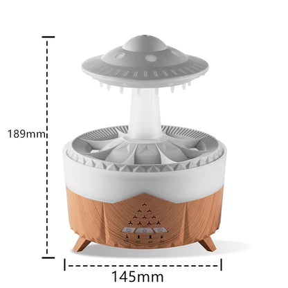 Rain Cloud Humidifier Mushroom Diffuser Raindrop Sound Night Light Cute Lamp Soothing Meditation Relaxing Creative Gift