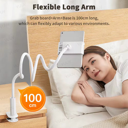 Gooseneck Tablet Stand Holder for Bed Desk Phone Holder Flexible Long Arm Clamp Tablet Mount for Ipad Samsung Xiaomi 4.7-11 Inch