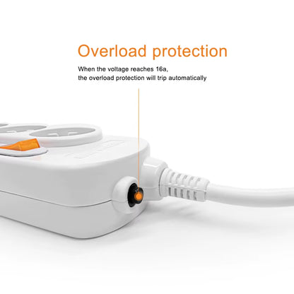 Electrical Power Strip 10/16A Overload Protection 1.5/2.5M German Adapter Extension Desktop 2/3/4/5/6 AC EU Output Socket