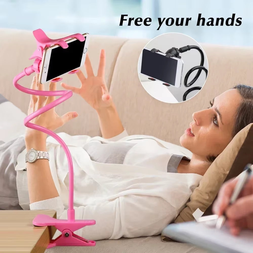 360° Adjustable Lazy Stand Mobile Phone Holder  Smartphone Clamp 60Cm Claw Clip Flexible Rod Articulate Support Bracket