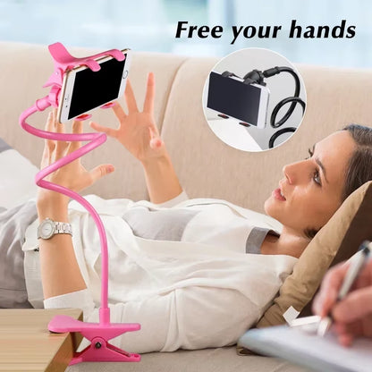 360° Adjustable Lazy Stand Mobile Phone Holder  Smartphone Clamp 60Cm Claw Clip Flexible Rod Articulate Support Bracket