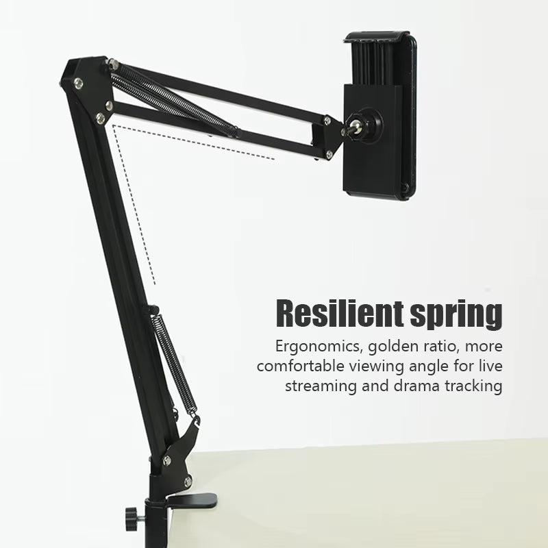 360° Rotating Long Arm Phone Tablet Holder Overhead Stand Desktop Bed Lazy Cantilever Bracket for Huawei Xiaomi Iphone Ipad