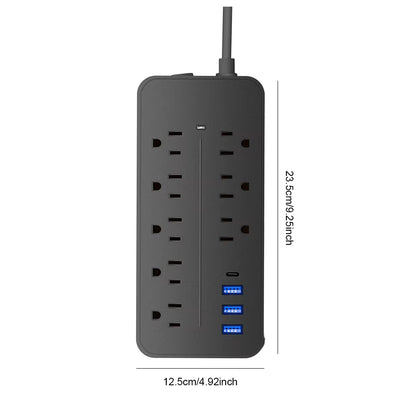 Surge Protector Power Strip 6/8 AC Outlets Multi Plug Socket with Extension Cable 10A 110V 220V EU Plug Smart Outlet Power Strip