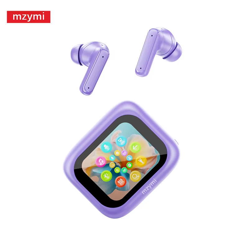 Mzyni E18 Pro ANC Wireless Earbuds with Translate Bluetooth5.4 Full in Touch Screen Earphones ENC Noise Reduction Sport Headset