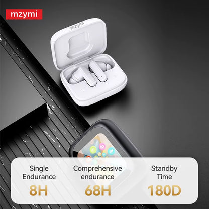 Mzyni E18 Pro ANC Wireless Earbuds with Translate Bluetooth5.4 Full in Touch Screen Earphones ENC Noise Reduction Sport Headset