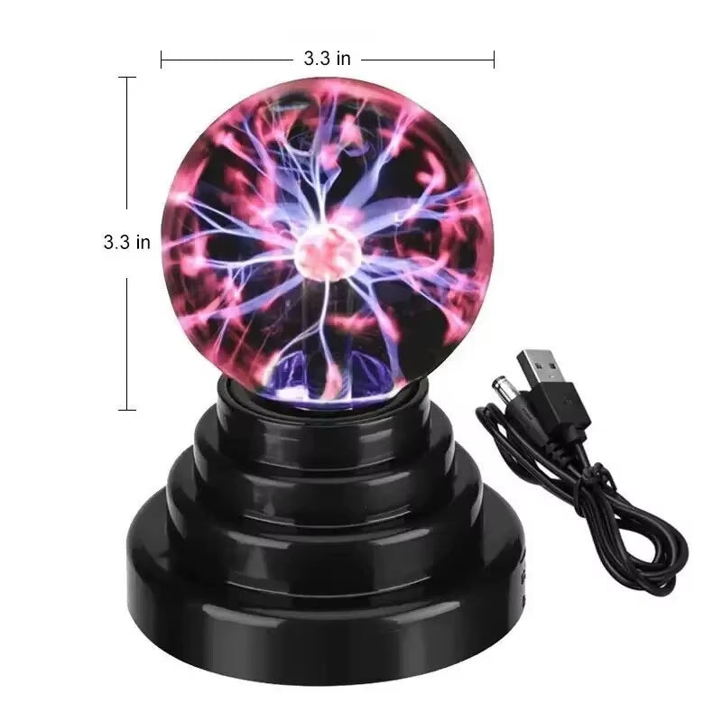 3/4/5/6 Inch Magic Plasma Ball Lamp LED Atmosphere Night Light Touch Control Glass Plasma Light Bedroom Decor Kids Gifts