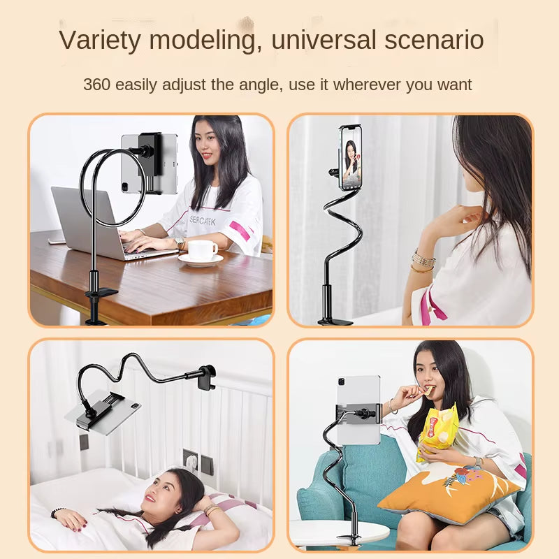 Universal Phone Holder Bed Desk Clip Lazy Flexible Gooseneck Clamp Long Arms Mount for Iphone 8/7/6 Bed Desk Mobile Phone Holder