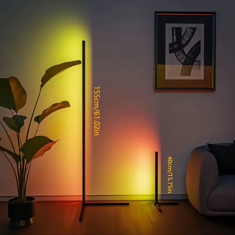 1PC Corner Floor Lamp, Smart RGB LED Corner Lights with Remote and App Control, for Living Roombedroom Playroom ,Easy to Install