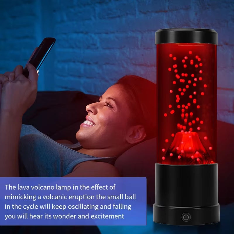 LED Lava Lamp, Volcano Creative Night Light, USB Children,Adult Room Decoration Light, Ambient Light Novelty Christmas Gift