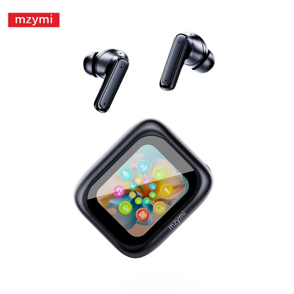 Mzyni E18 Pro ANC Wireless Earbuds with Translate Bluetooth5.4 Full in Touch Screen Earphones ENC Noise Reduction Sport Headset