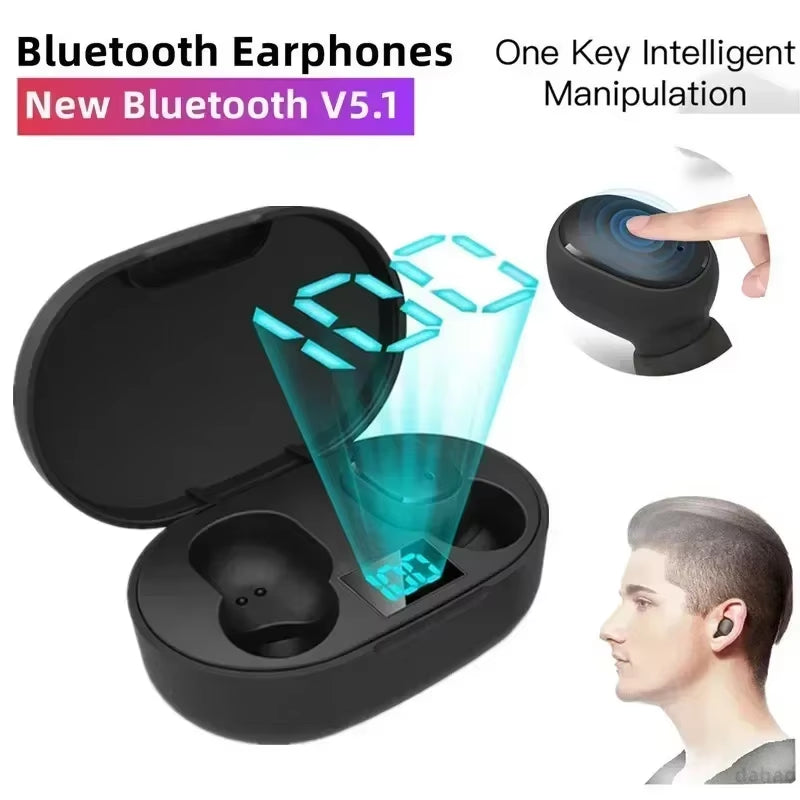 E6S Wireless Bluetooth Earphones TWS Bluetooth Headset Wireless Earbuds Noise Cancelling Earphones with Microphone Headphones