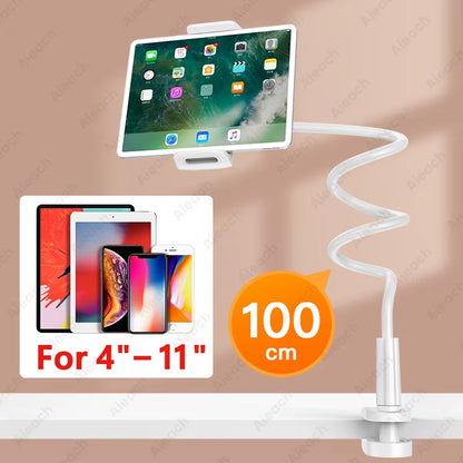 Gooseneck Tablet Stand Holder for Bed Desk Phone Holder Flexible Long Arm Clamp Tablet Mount for Ipad Samsung Xiaomi 4.7-11 Inch