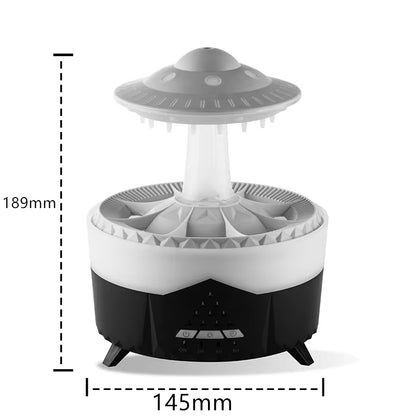 Rain Cloud Humidifier Mushroom Diffuser Raindrop Sound Night Light Cute Lamp Soothing Meditation Relaxing Creative Gift