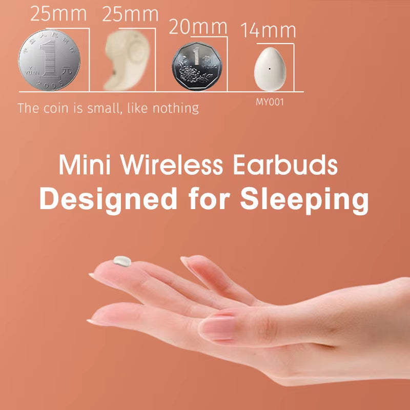 Wireless Bluetooth Headphones Mini Invisible In-Ear Sleep Earbuds TWS Earphones Noise Cancelling Hidden Ear Buds for Sleeping