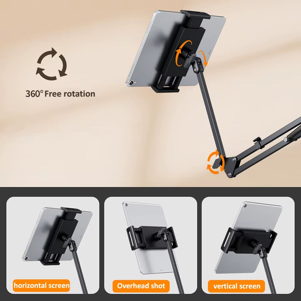 360 Adjustable Bed Tablet Stand for 4Inch to 12.9Inch Mobile Phones Tablets Lazy Arm Bed Desk Tablet Mount Tablet Holder