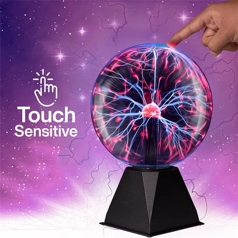 3/4/5/6 Inch Magic Plasma Ball Lamp LED Atmosphere Night Light Touch Control Glass Plasma Light Bedroom Decor Kids Gifts