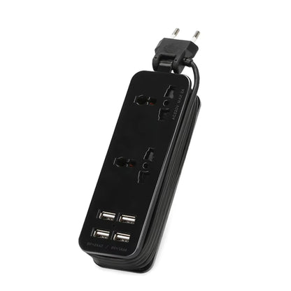 Travel Power Strip Extension Socket Outlet Portable Universal Plug Surge Protector with 4 USB for Travel