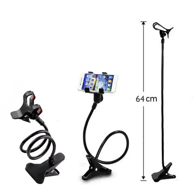 360° Adjustable Lazy Stand Mobile Phone Holder  Smartphone Clamp 60Cm Claw Clip Flexible Rod Articulate Support Bracket