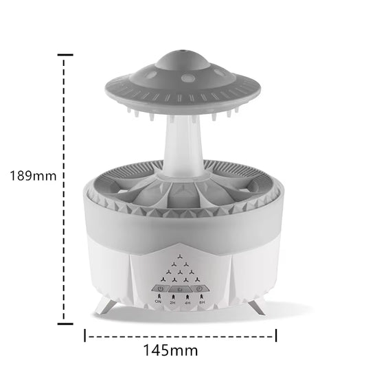 Rain Cloud Humidifier Mushroom Diffuser Raindrop Sound Night Light Cute Lamp Soothing Meditation Relaxing Creative Gift