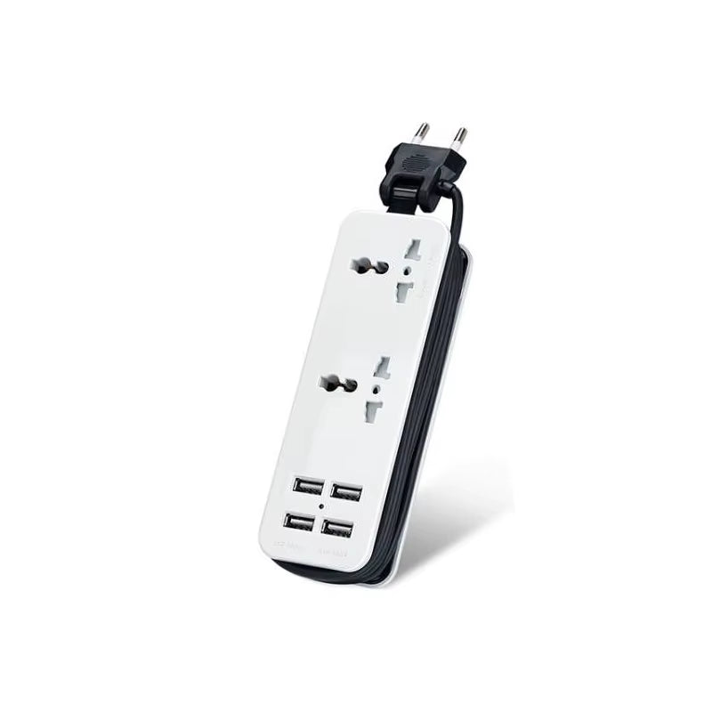 Travel Power Strip Extension Socket Outlet Portable Universal Plug Surge Protector with 4 USB for Travel