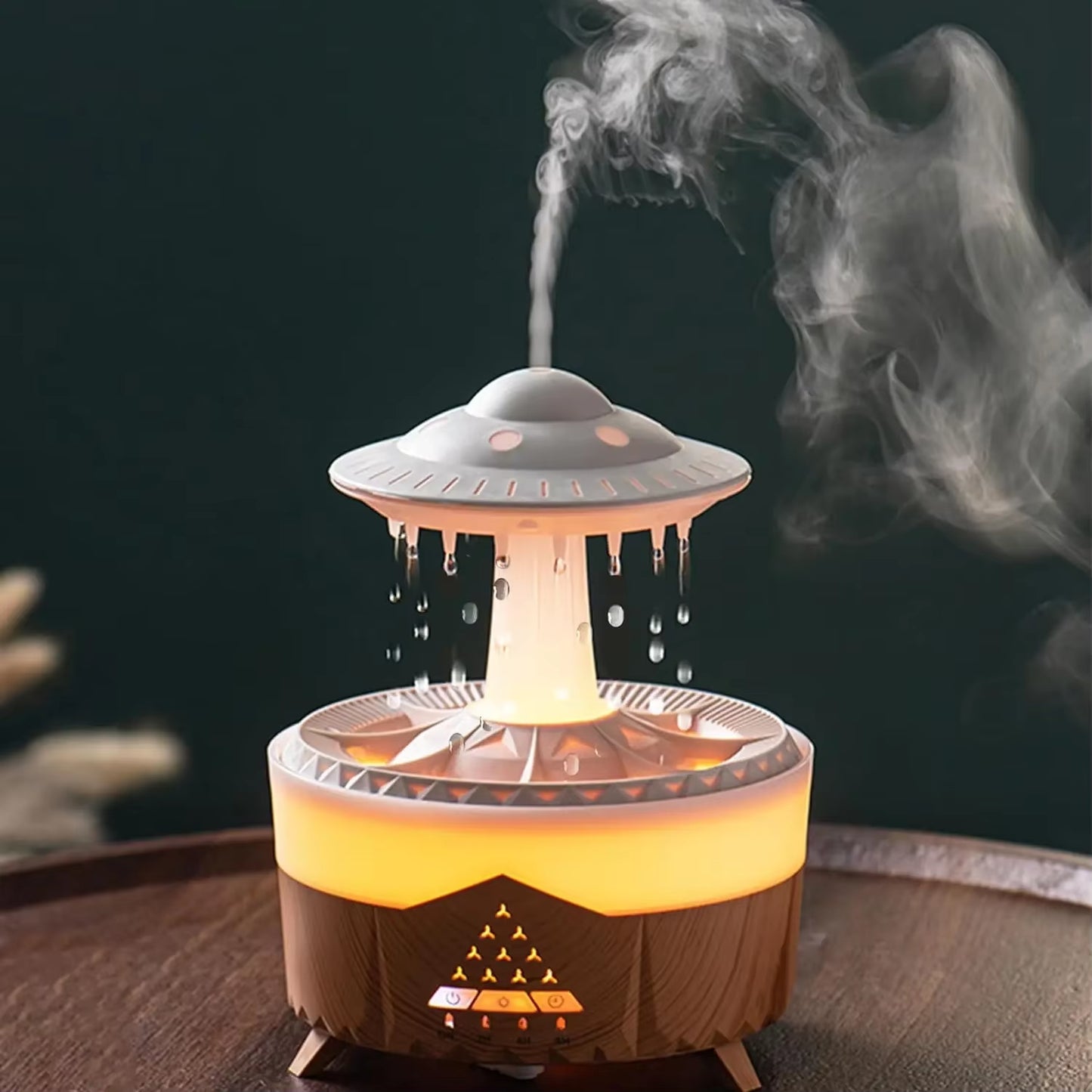 Rain Cloud Humidifier Mushroom Diffuser Raindrop Sound Night Light Cute Lamp Soothing Meditation Relaxing Creative Gift