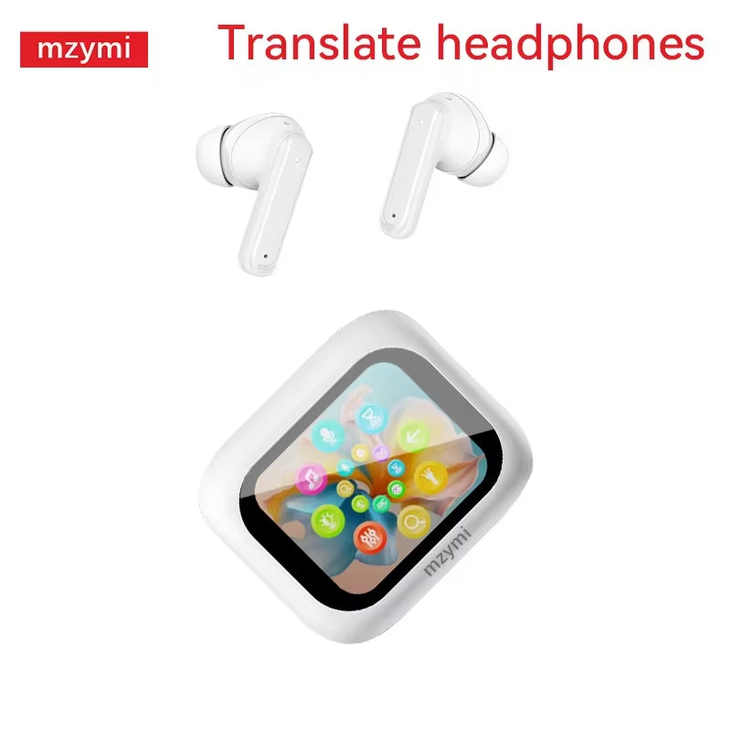 Mzyni E18 Pro ANC Wireless Earbuds with Translate Bluetooth5.4 Full in Touch Screen Earphones ENC Noise Reduction Sport Headset