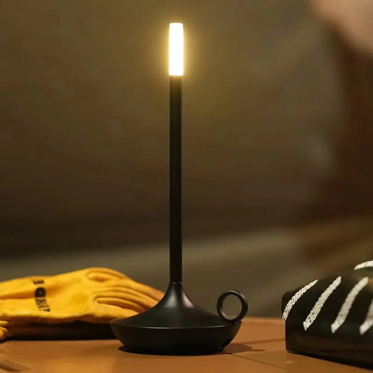 USB-C Rechargeable Touch Lamp for Bedroom - Portable Desk Lamp with Candle Atmosphere