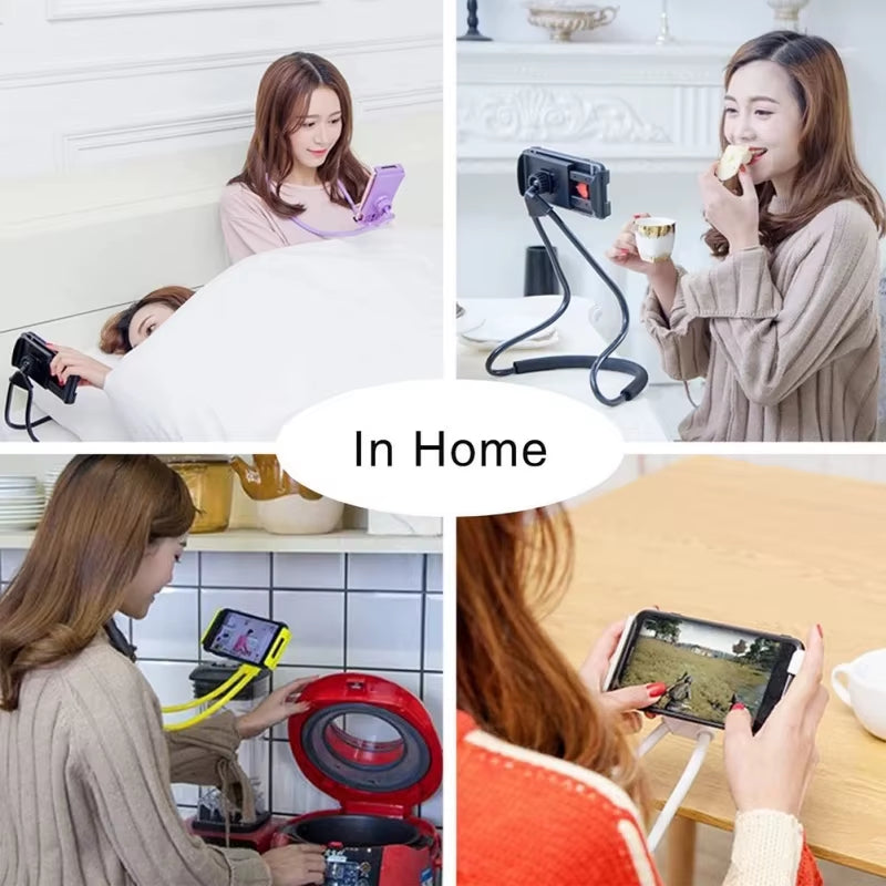 360 Degree Lazy Neck Necklace Bracket Bed Phones Holder Stand Tablets Clip Holder  Flexible Cell Phone Holder Hanging